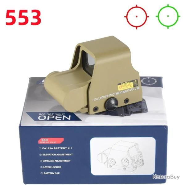 Viseur d'arme holographique avec anneau 68MOA et r�ticule 1 MOA -*553 TAN