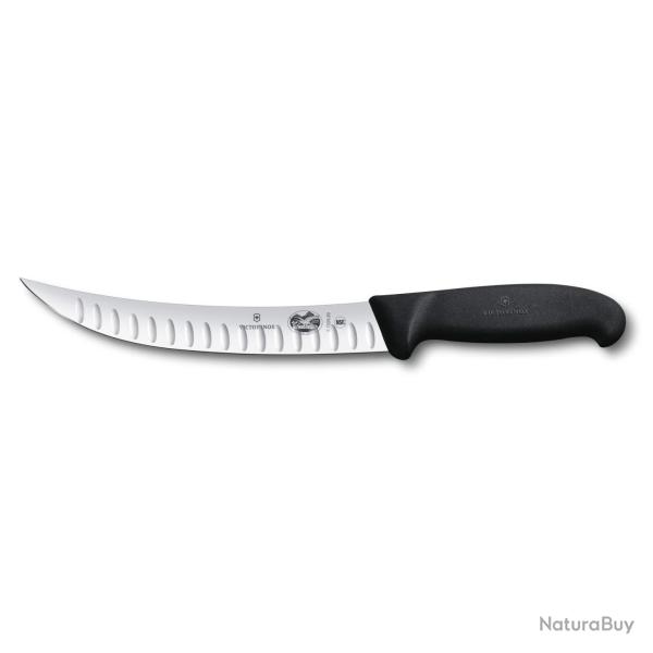 Victorinox 5.7223.20 Fibrox Couteau de boucher,alv�ol�,courb�,lame �droite,20cm,noir