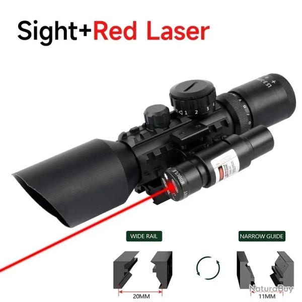 Lunette de vise  3-10X42 SIGHT + RED LASER - LIVRAISON GRATUITE- PAIEMENT 3/4 FOIS !!!