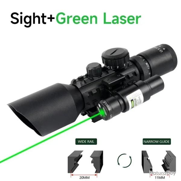 Lunette de vise  3-10X42 SIGHT + GREEN LASER - LIVRAISON GRATUITE- PAIEMENT 3/4 FOIS !!!