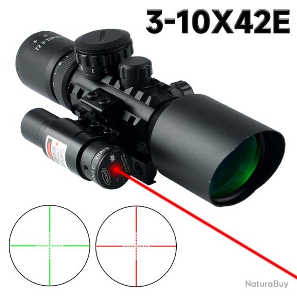 Port�e de fusil compacte M9 3-10x42 E Plus RED LASER -PAIEMENT 3/4 FOIS !!!