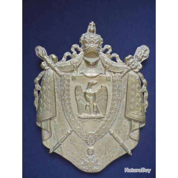 Rare et authentique plaque de giberne Napolon III Garde Impriale jus grenier premire main Empire