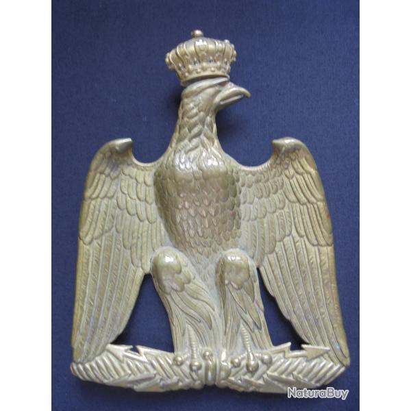 Rare et authentique plaque de giberne Napol�on III cavalerie l�g�re jus grenier premi�re main Empire