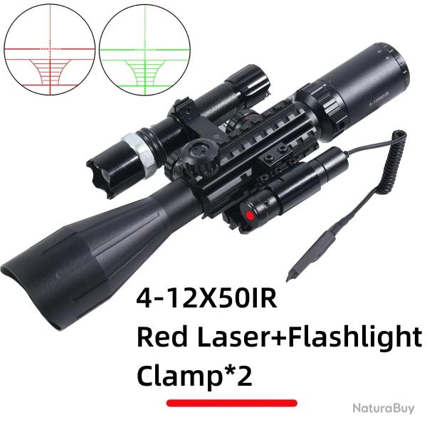 Lunette de vise 4-12X50IR--20MM - MODELE A -* LIVRAISON GRATUITE- PAIEMENT 3/4 FOIS !