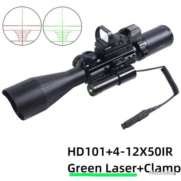 Lunette de vise 4-12X50IR--20MM - MODELE D -* LIVRAISON GRATUITE- PAIEMENT 3/4 FOIS !