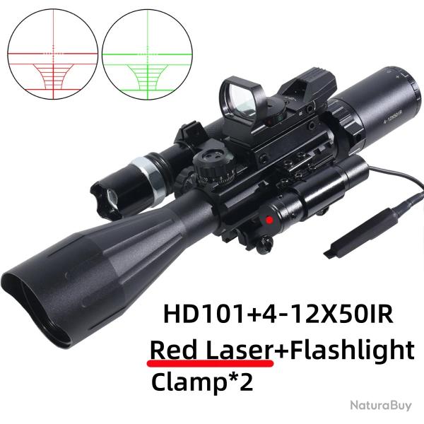Lunette de vise 4-12X50IR--20MM - MODELE E -*  -PAIEMENT 3/4 FOIS !!!