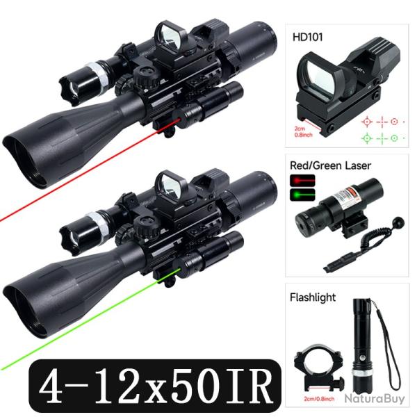 Lunette de vise 4-12X50IR--20MM - MODELE F -*  -PAIEMENT 3/4 FOIS !!!