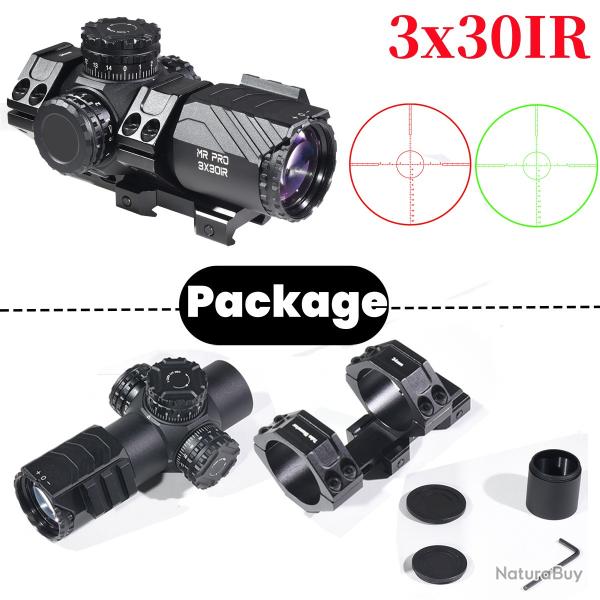 Lunette de Vise Optique Compacte pour Fusil -3X30IR base LIVRAISON GRATUITE- PAIEMENT 3/4 FOIS !