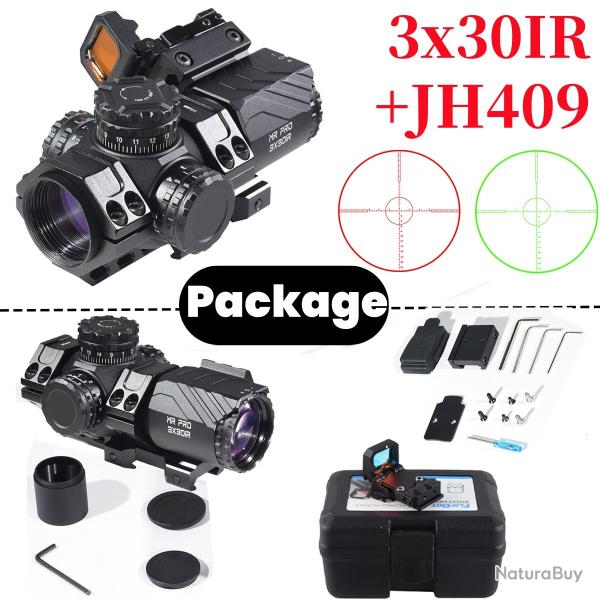 Lunette de Vise Optique Compacte pour Fusil -3x30IR + JH409-*  -PAIEMENT 3/4 FOIS !!!
