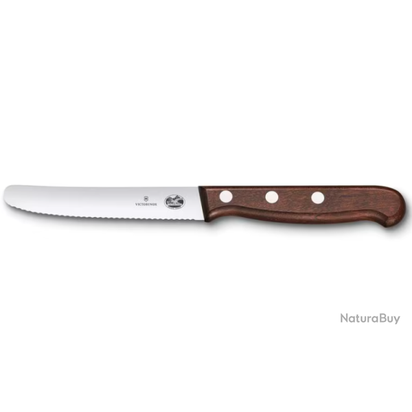 Victorinox 5.0830.11G S�rie Wood Couteau � Tomates Et De Table,Tranchant Dent�, 11cm
