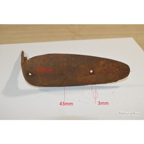 Plaque de couche pour fusil ancien � identifier 1777/1800/ Broche /Chasse/  (1)