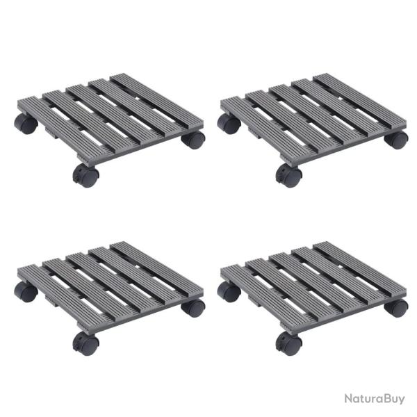 Chariots � plantes 4 pcs Gris 30x30x7,5 cm WPC
