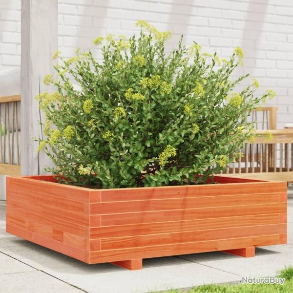 Jardinire cire marron 80x80x26,5 cm bois de pin massif