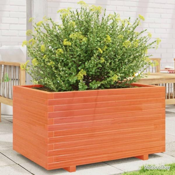 Jardini�re cire marron 90x60x49,5 cm bois de pin massif