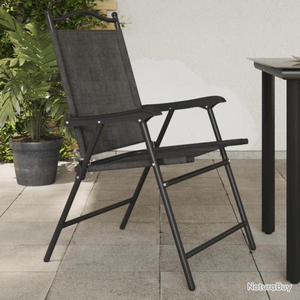 Chaises de jardin pliables lot de 8 en acier et textilne