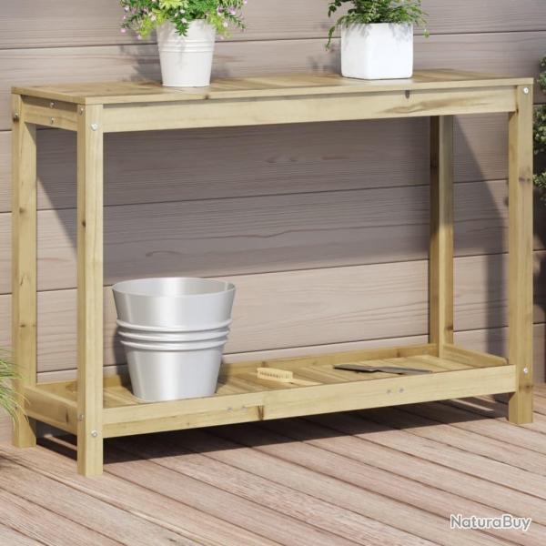Table de rempotage avec �tag�re 108x35x75 cm bois pin impr�gn�