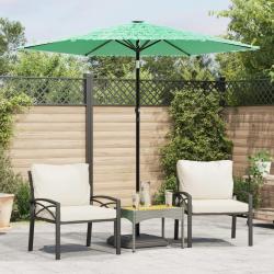 Parasol de jardin avec m&acirc;t en acier vert 223x223x213 cm