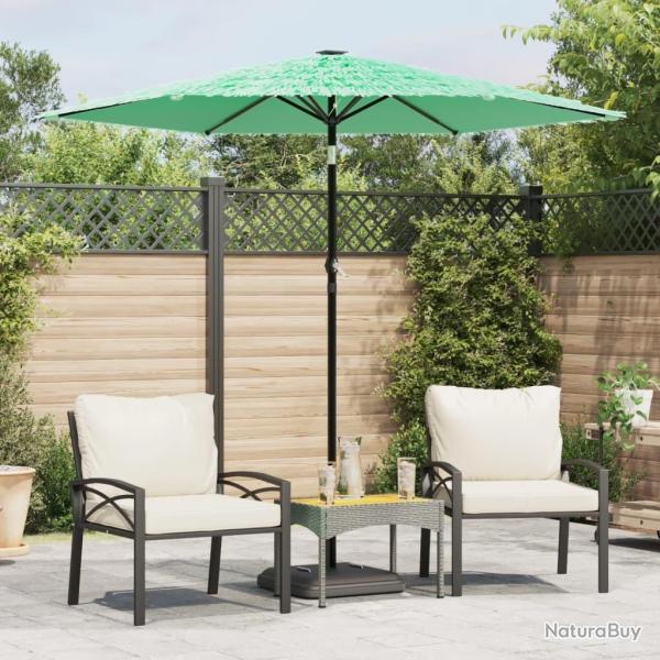 Parasol de jardin avec m�t en acier vert 223x223x213 cm