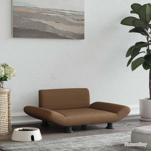 Lit pour chien marron 70x45x28 cm tissu