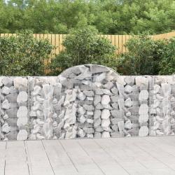 Paniers &agrave; gabions arqu&eacute;s 2 pcs 200x30x100/120 cm Fer galvanis&eacute;