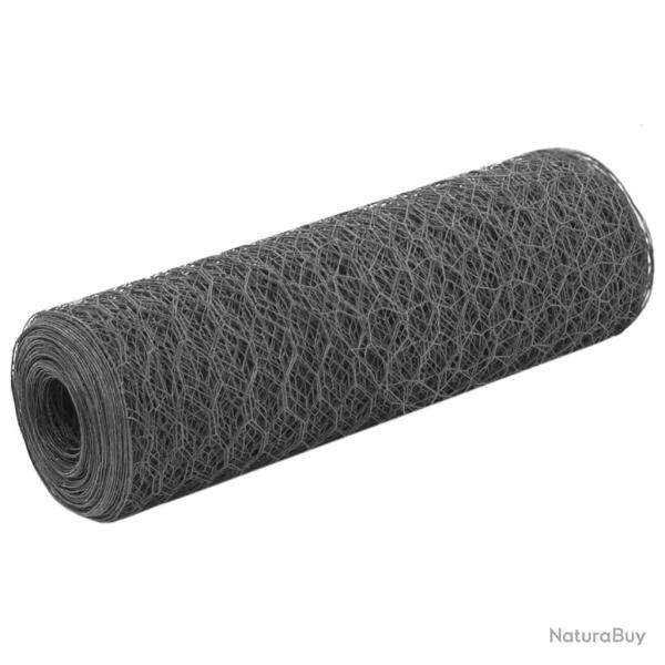 Grillage Acier avec rev�tement en PVC 25x0,5 m Gris