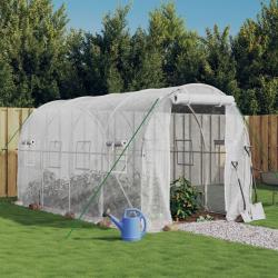 Serre avec cadre en acier blanc 8 m&sup2; 4x2x2 m