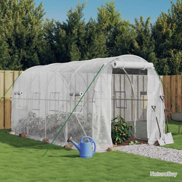 Serre avec cadre en acier blanc 8 m� 4x2x2 m