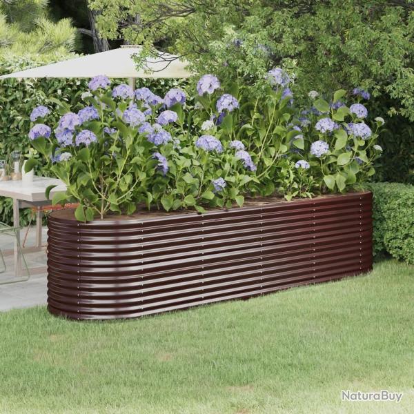 Lit sur�lev� de jardin Acier enduit de poudre marron