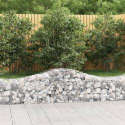 Paniers &agrave; gabions arqu&eacute;s 2 pcs 200x50x40/60 cm fer galvanis&eacute;