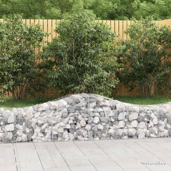 Paniers � gabions arqu�s 2 pcs 200x50x40/60 cm fer galvanis�