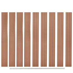 Panneaux de cl&ocirc;ture de remplacement 9 pcs WPC 170 cm Marron