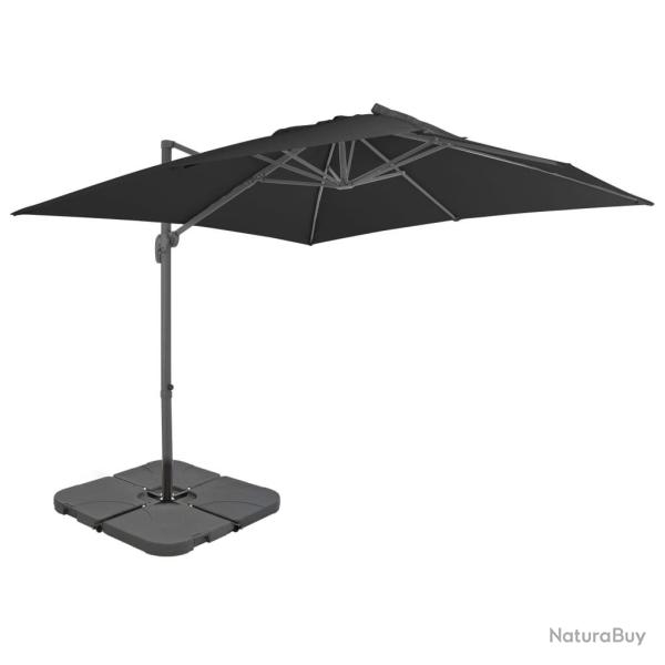 Parasol de jardin avec base portable anthracite