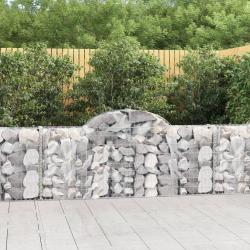 Paniers &agrave; gabions arqu&eacute;s 6 pcs 200x30x80/100 cm Fer galvanis&eacute;