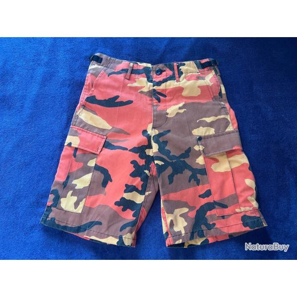 short camo militaire orange jaune bdu maennein taille xs  neuf avec default