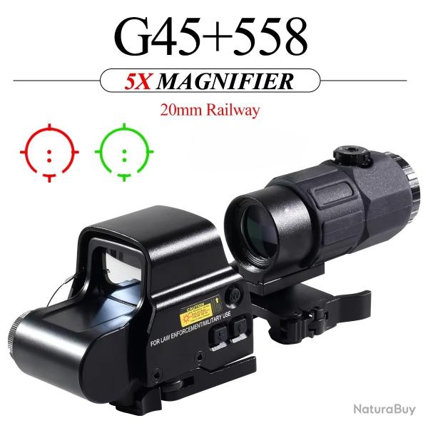 Loupe optique pliante adapte au montage sur Rail de 20mm  -*558 + G45 LIVRAISON GRATUITE