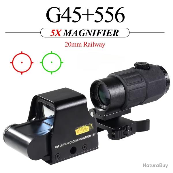 Loupe optique pliante adapte au montage sur Rail de 20mm  -*556 + G45 LIVRAISON GRATUITE