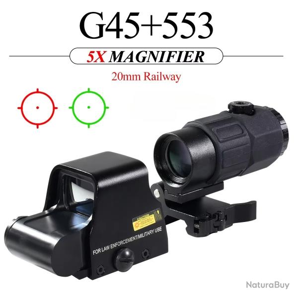 Loupe optique pliante adapt�e au montage sur Rail de 20mm  -*553 + G45 LIVRAISON GRATUITE