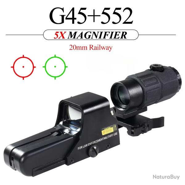 Loupe optique pliante adapt�e au montage sur Rail de 20mm  -*552+ G45- PAIEMENT 3/4 FOIS !!!