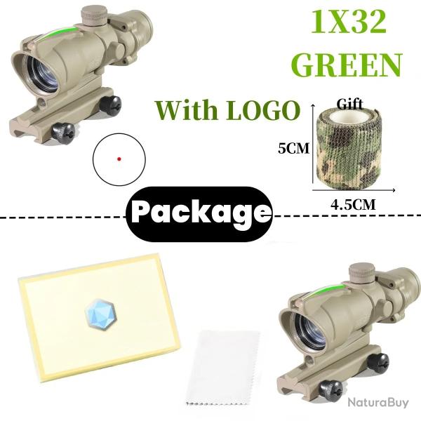 Lunette de vis�e � point vert 1x32 TAN - PAIEMENT 3/4 FOIS !!!