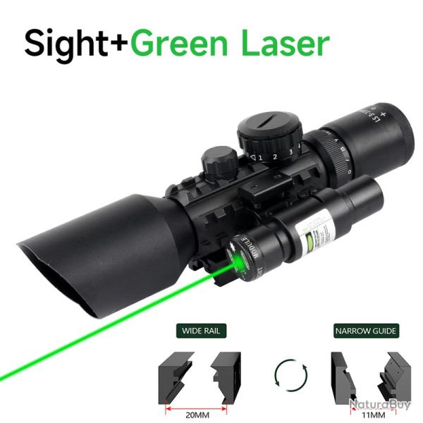 Lunette de vis�e DulOptical M9 3-10x42E -*M9-GREEN LASER 1 -  LIVRAISON GRATUITE