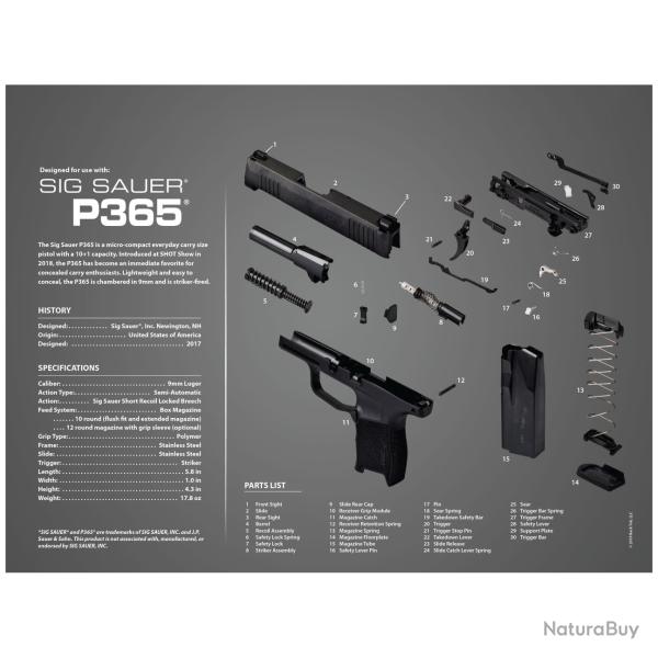 Tapis D�montage Sig Sauer P365 3D - SKX INDUSTRIES