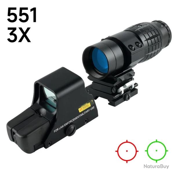 Lunette de vise compacte rglable avec point rouge et vert -** 3x 551 PAIEMENT 3/4 FOIS !!!