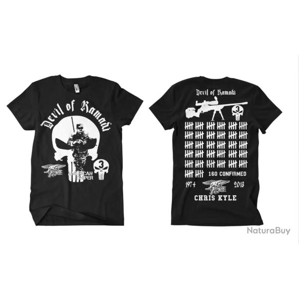 T shirt Devil Ramadi Navy SEAL Sniper Noir