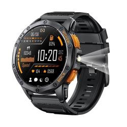 Montre Connect&eacute;e GPS AMOLED Homme IP68 110+ Sports Lampe LED Appels Bluetooth Sant&eacute; iOS Android