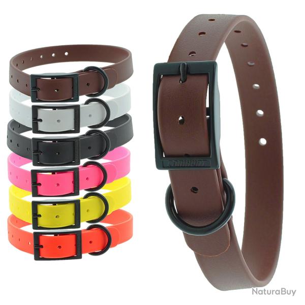 Colliers CTECH  25mm boucle double marron CANIHUNT marque Fran�aise