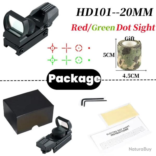 Lunette de vise optique holographique  point rouge -**HD101--20MM LIVRAISON GRATUITE