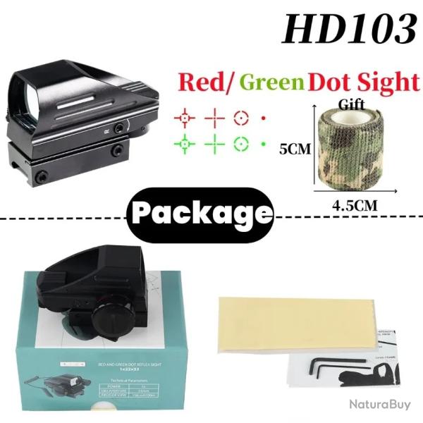 Lunette de vise optique holographique  point rouge -** HD103--20MM  PAIEMENT 3/4 FOIS !!!