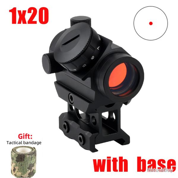 Lunette de vise pour fusil optique  point rouge ** 1X20 WITH BASE  PAIEMENT 3/4 FOIS !!!