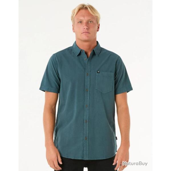 Chemise en Coton Rip Curl Classic Surf Washed SS Shirt Bleu Vert