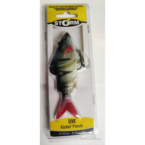 1 LEURRE SOUPLE KICKIN' PERCHE 10CM 16G - STORM - NEUF